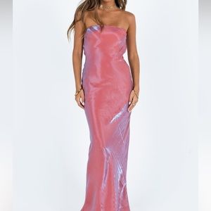 Aysa Strapless Maxi Dress Pink Princess Polly